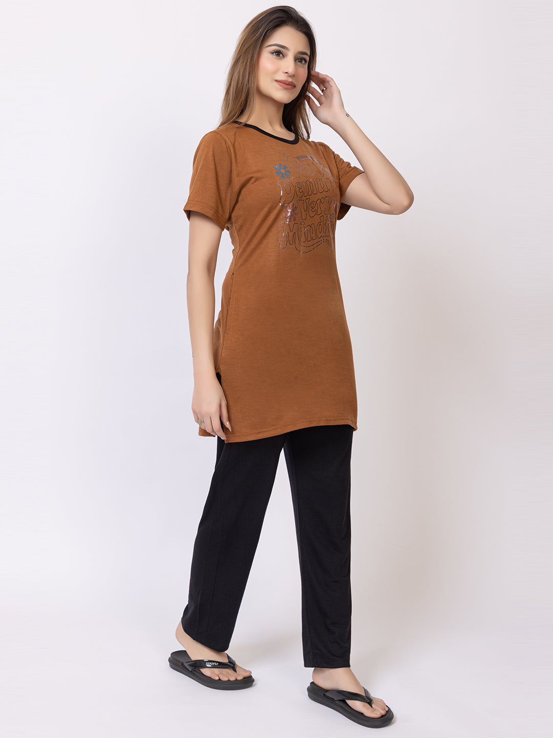 Brown Women Night Suit