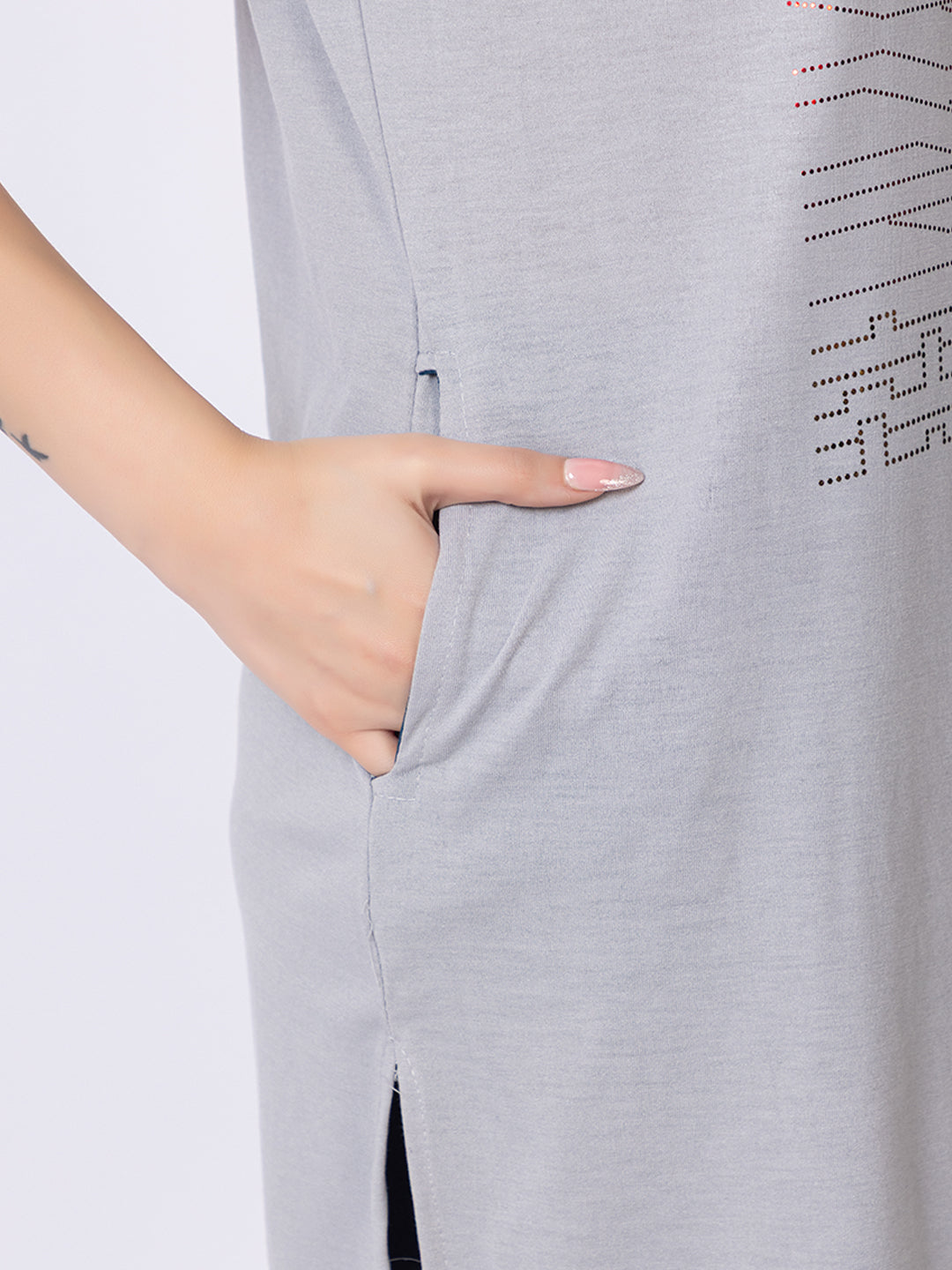 Navy Blue Grey Night Suits