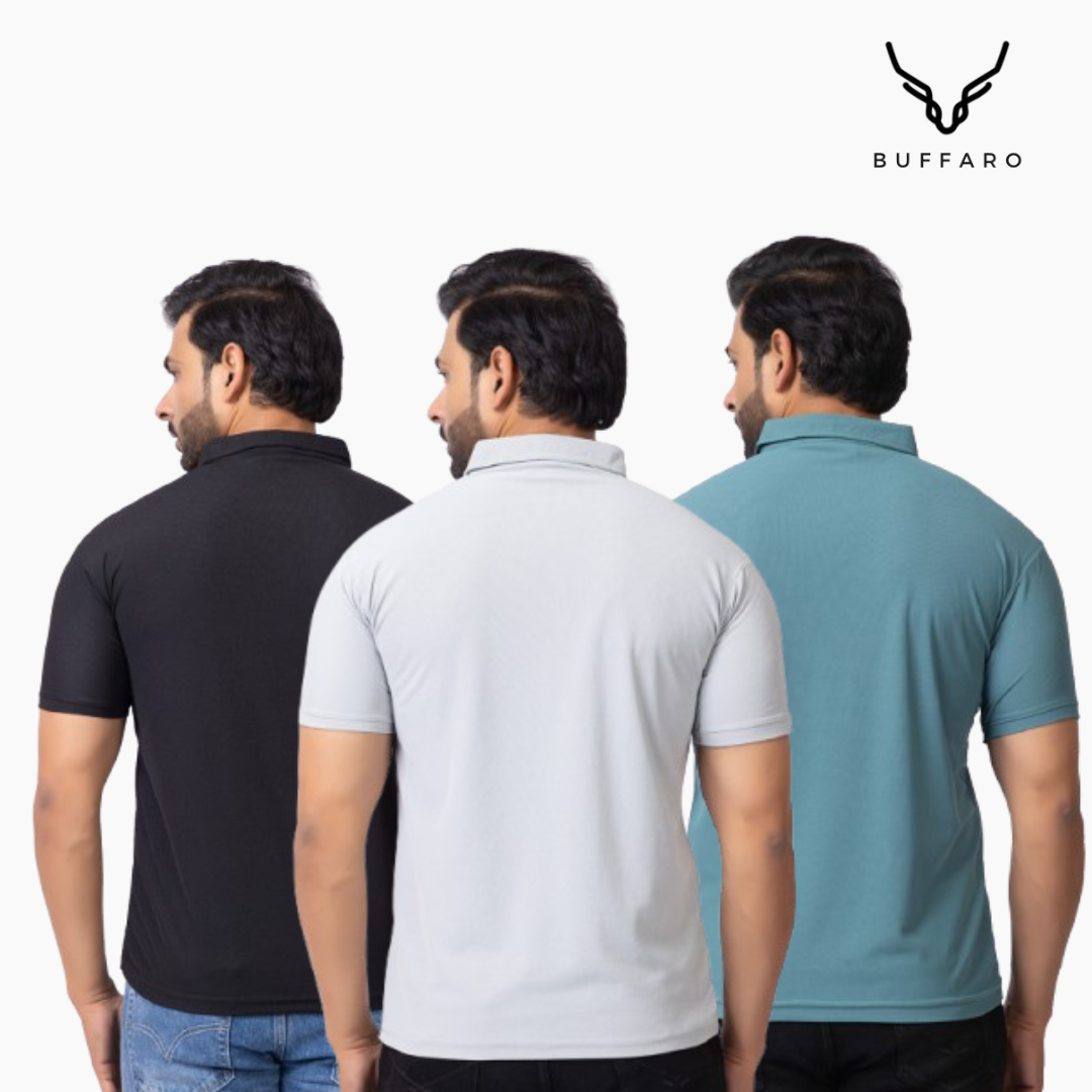 3 Pcs Mens Combo Tshirt(Black, LIGHT GREY, TEAL)